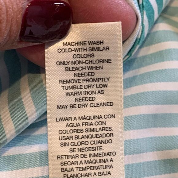 Chicos No Iron Stretch Stripe Shirt Size 0/XS - Picture 11 of 14